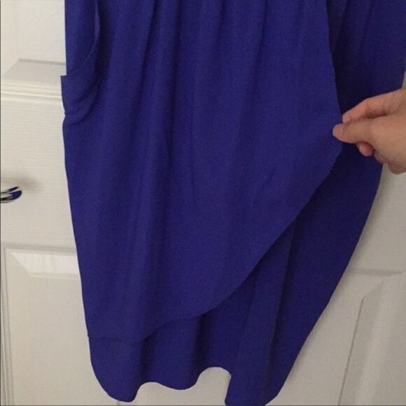 🔥Neverever by J.Crew Pleated Crossfront blue dress - Picture 7 of 14